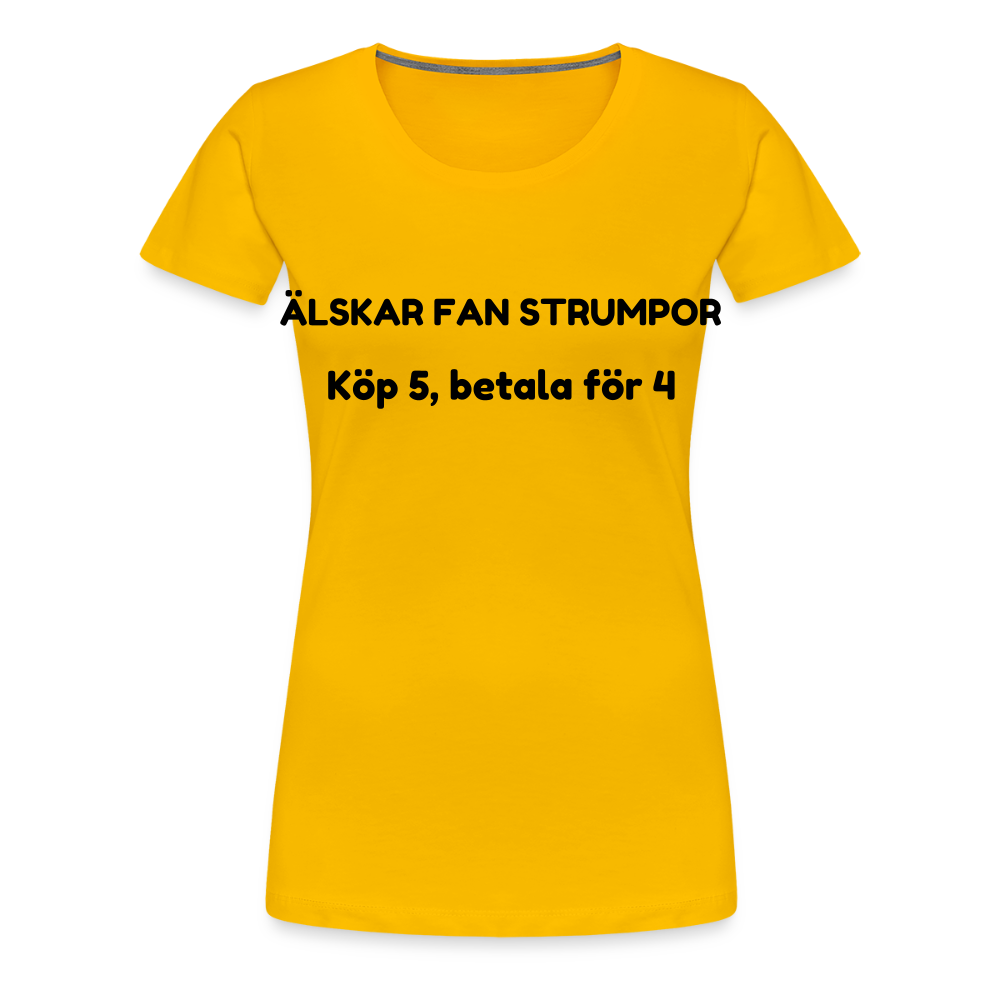 ÄLSKAR FAN STRUMPOR Women’s Premium T-Shirt - sun yellow