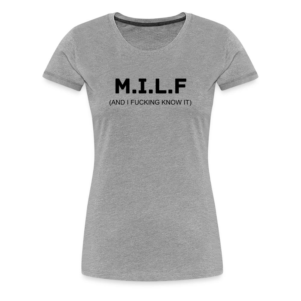 M.I.L.F premium T-Shirt dam - heather grey