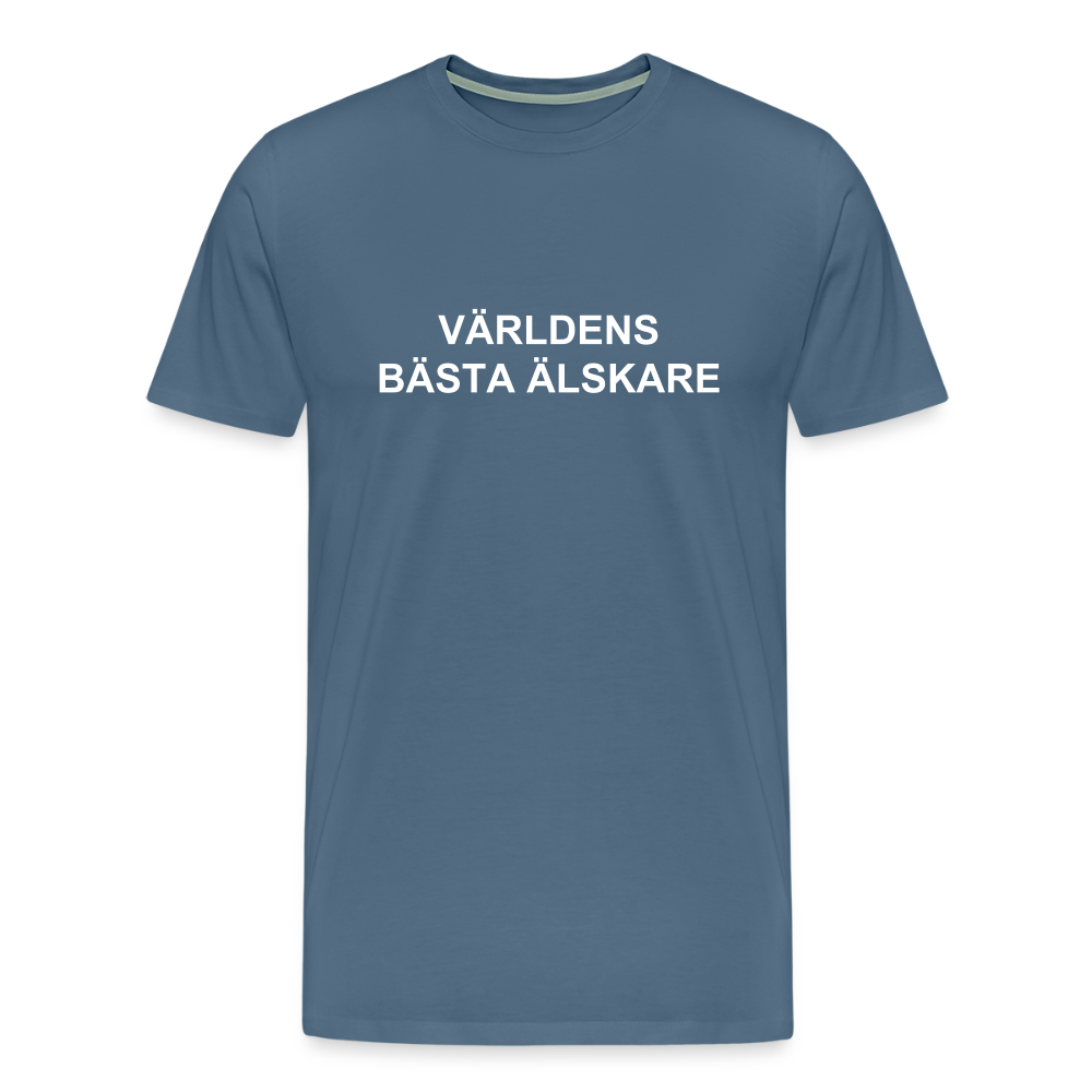 VÄRLDENS BÄSTA ÄLSKARE premium T-Shirt herr - steel blue
