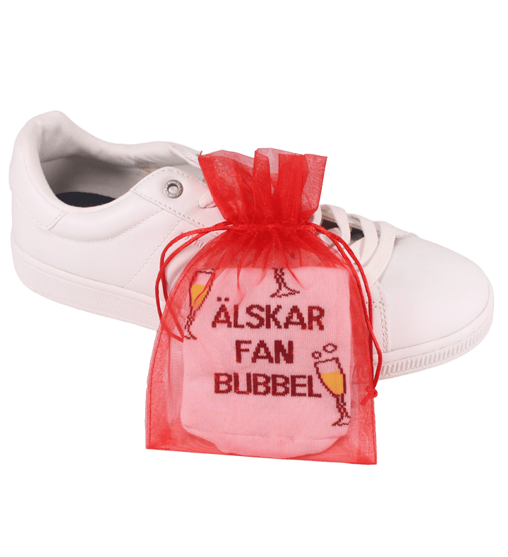 Guldpåse med ÄLSKAR FAN BUBBEL Ankel