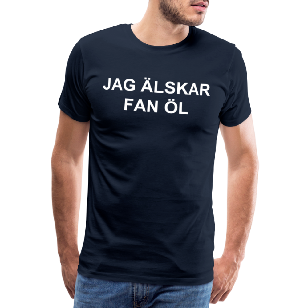 JAG ÄLSKAR FAN ÖL premium T-Shirt herr - navy