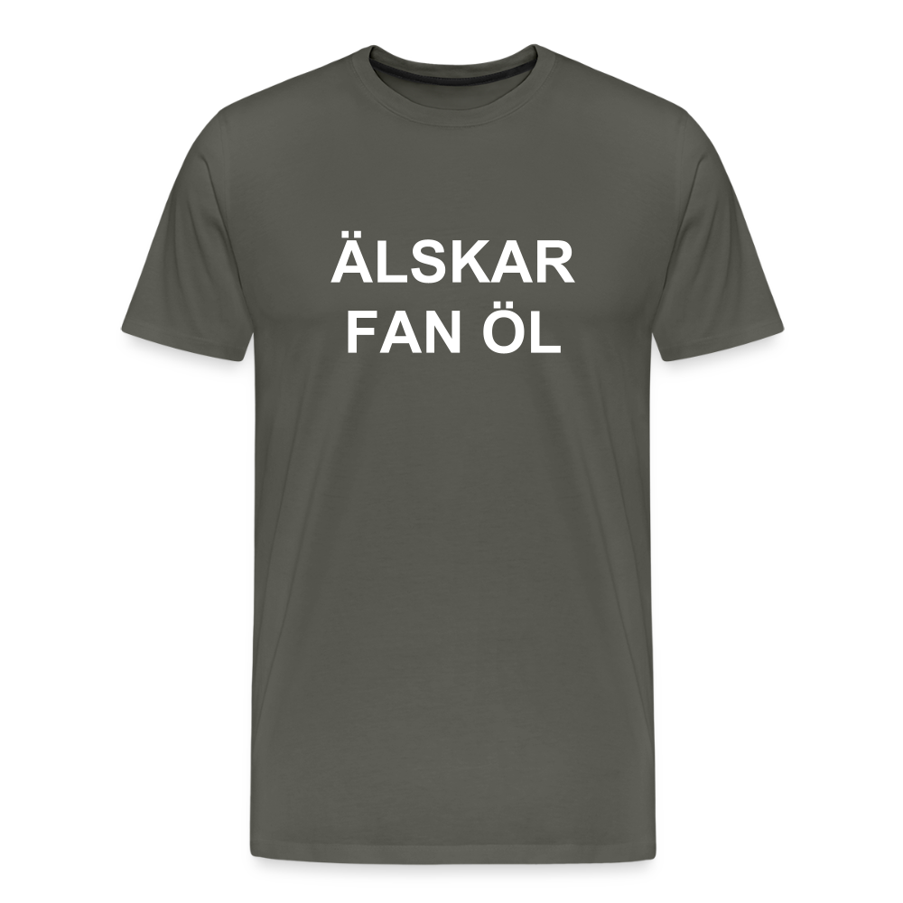ÄLSKAR FAN ÖL premium T-Shirt herr - asphalt
