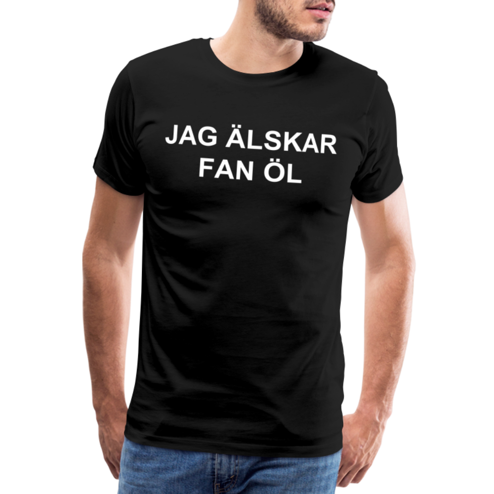 JAG ÄLSKAR FAN ÖL premium T-Shirt herr - black