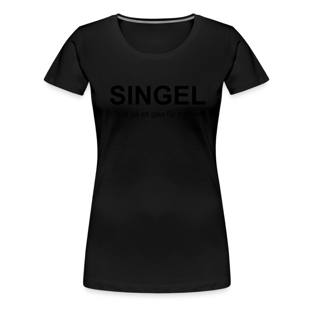 SINGEL premium T-Shirt dam - black