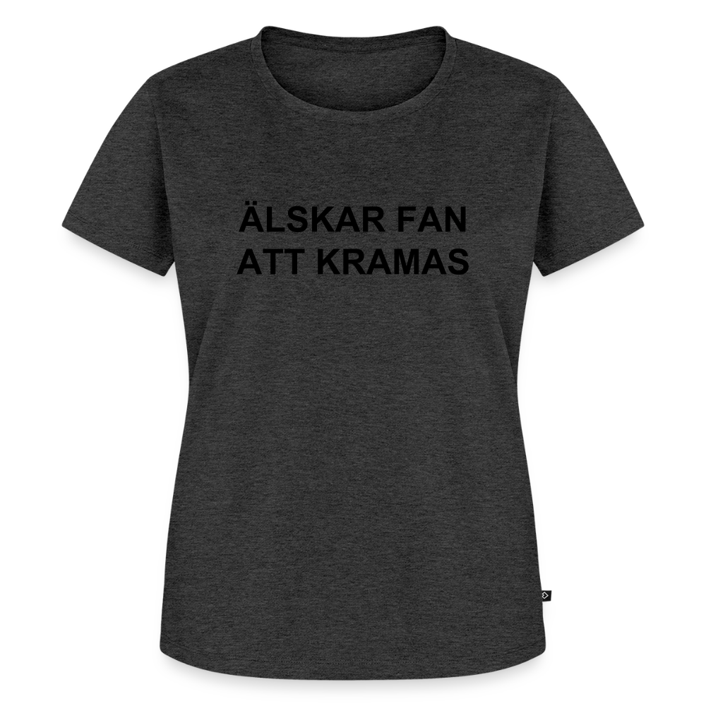 ÄLSKAR FAN ATT KRAMAS premium T-Shirt dam - heather anthracite
