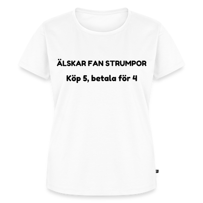 ÄLSKAR FAN STRUMPOR Women’s Premium T-Shirt - white