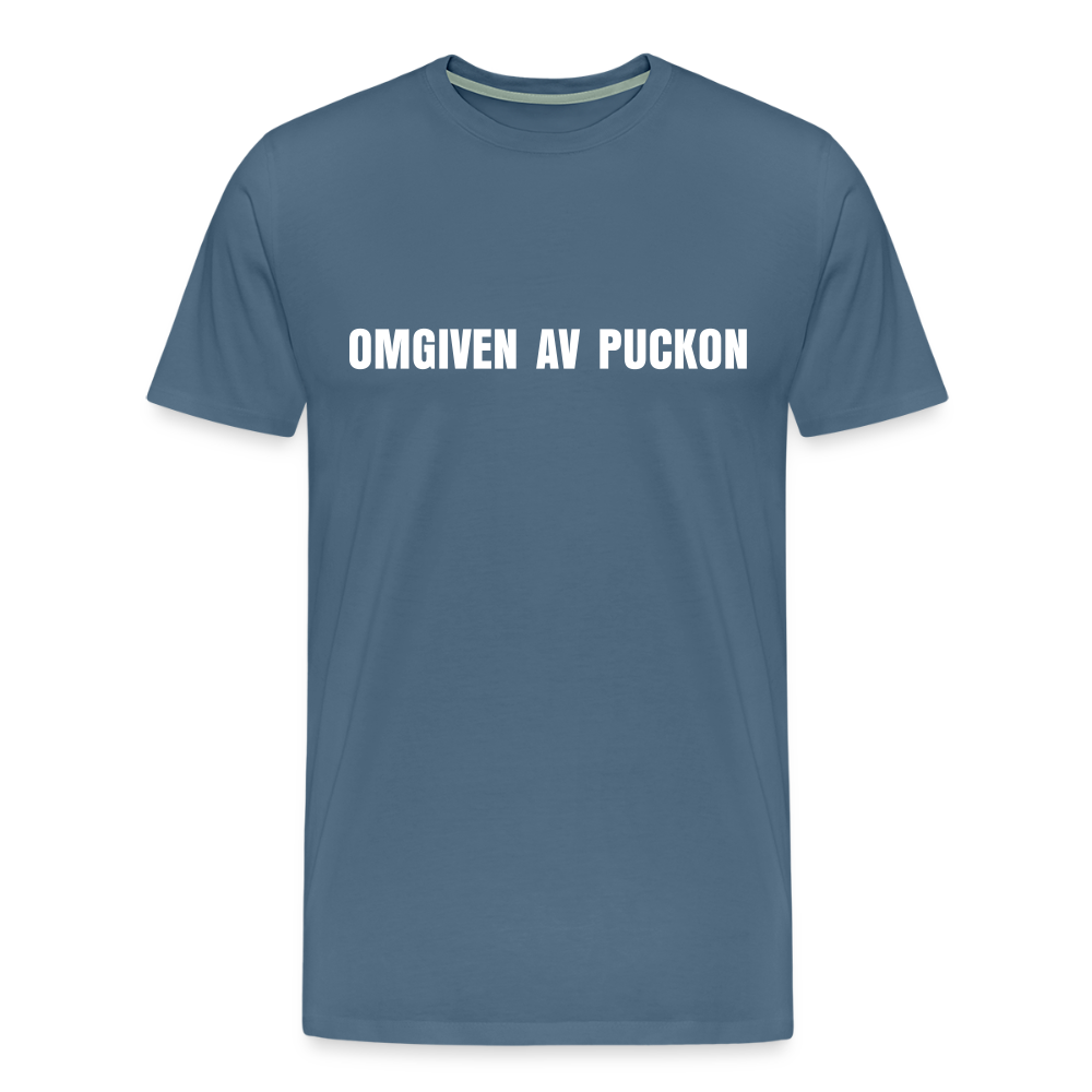 OMGIVEN AV PUCKON premium T-Shirt herr - steel blue