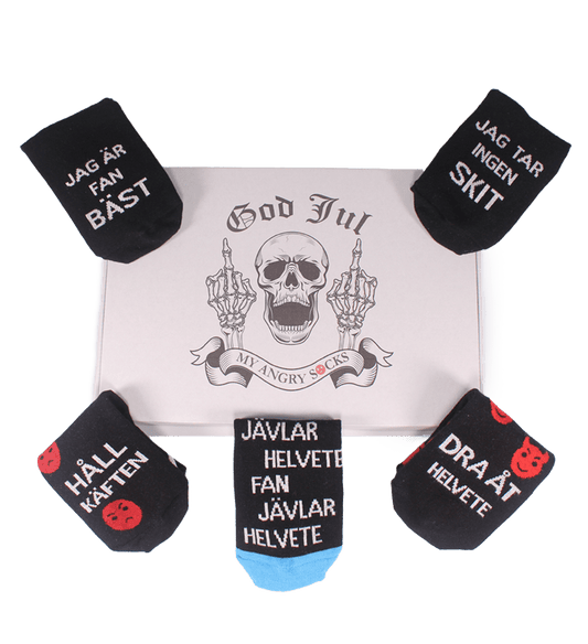 God Jul med 5-par Angry Socks!